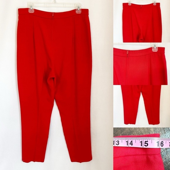 VTG Jessica Howard 2 Piece Suit Sleeveless Top Trouser Pant Orange Red MOD 12/14 - Picture 6 of 13